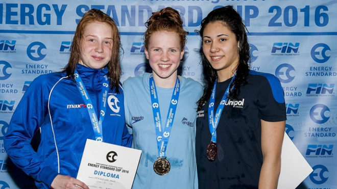 Hughes and Large win hat-tricks as English swimmers finish third in Italy