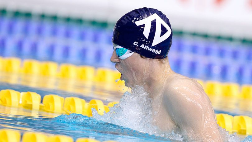 Charlie Attwood swimming for Taunton Deane swimming at the 2014 National Youth Championships