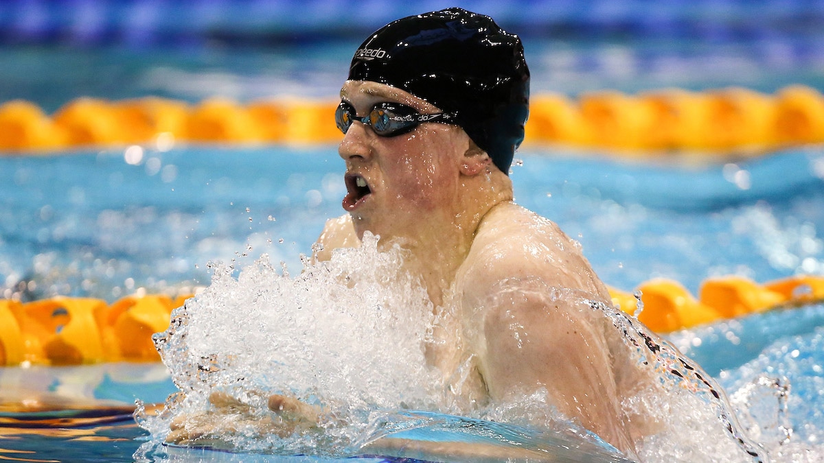 Joe Litchfield competes in the 400m IM at British Champs in Glasgow