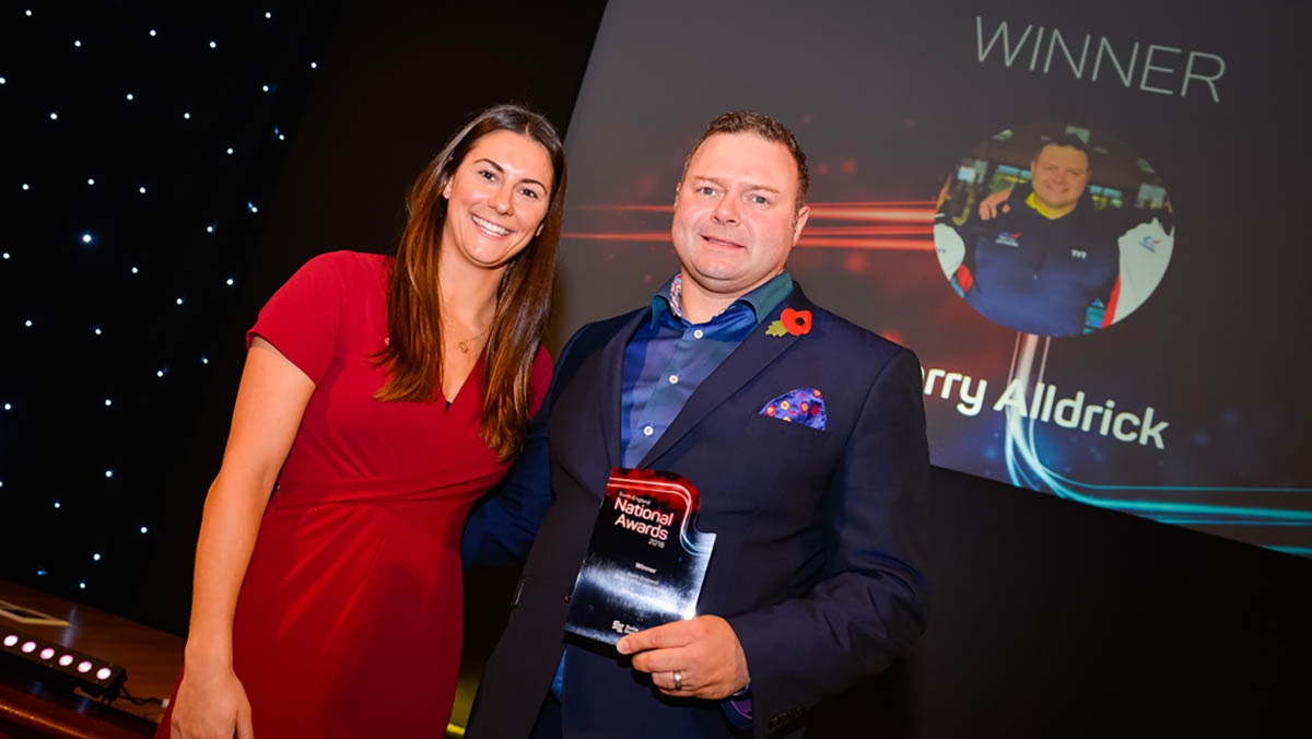 Swim England Coach of the Year Barry Alldrick with Aimee Willmott