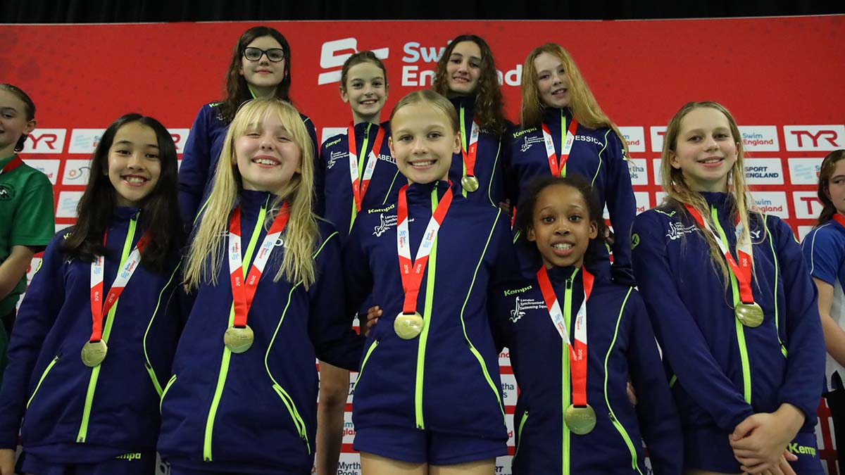 London Regional won the 12 years and under free team title at the Swim England Synchronised Swimming National Age Group Championships