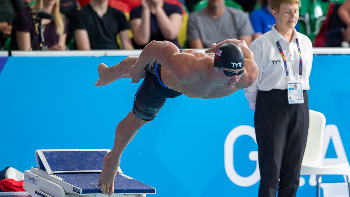 Ben Proud diving in