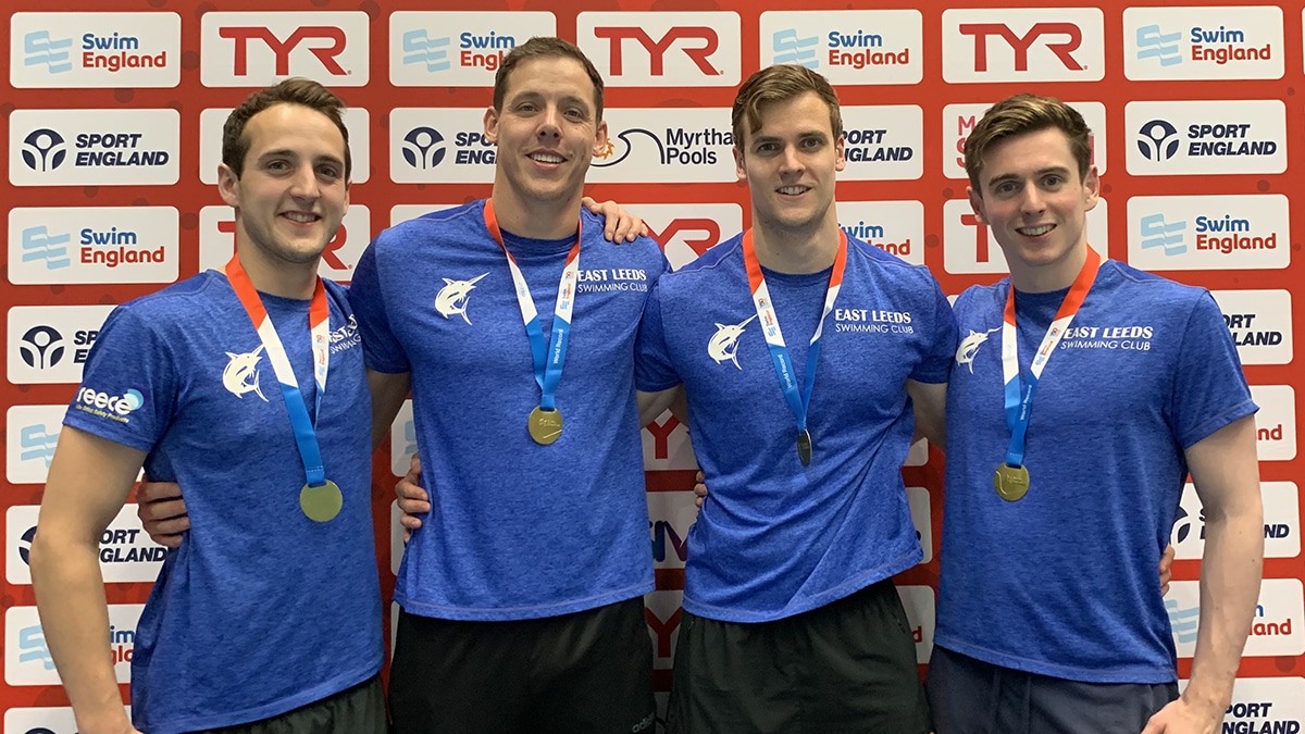 East Leeds set a new world record in the Men's 100+Years 400m Freestyle relay