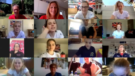 GB artistic swimmers deliver national workout via conference call GB artistic swimmers deliver national workout via conference call