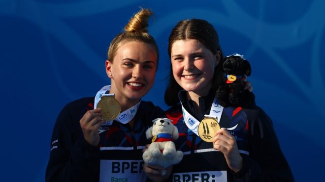 Andrea and Lois secure European title on first appearance as synchro pair