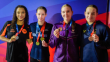 GoCardless Swim England National Winter Championships 2024 day three medallists GoCardless Swim England National Winter Championships 2024 day three medallists