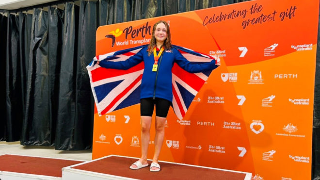 Swimming helps transplant athlete Ava thrive – 11 years after lifesaving surgery